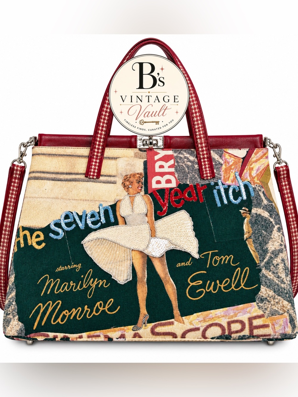 Y2K Vintage Isabella Fiore "The Seven Year Itch" Marilyn Monroe canvas tote bag - Picture 1 of 10